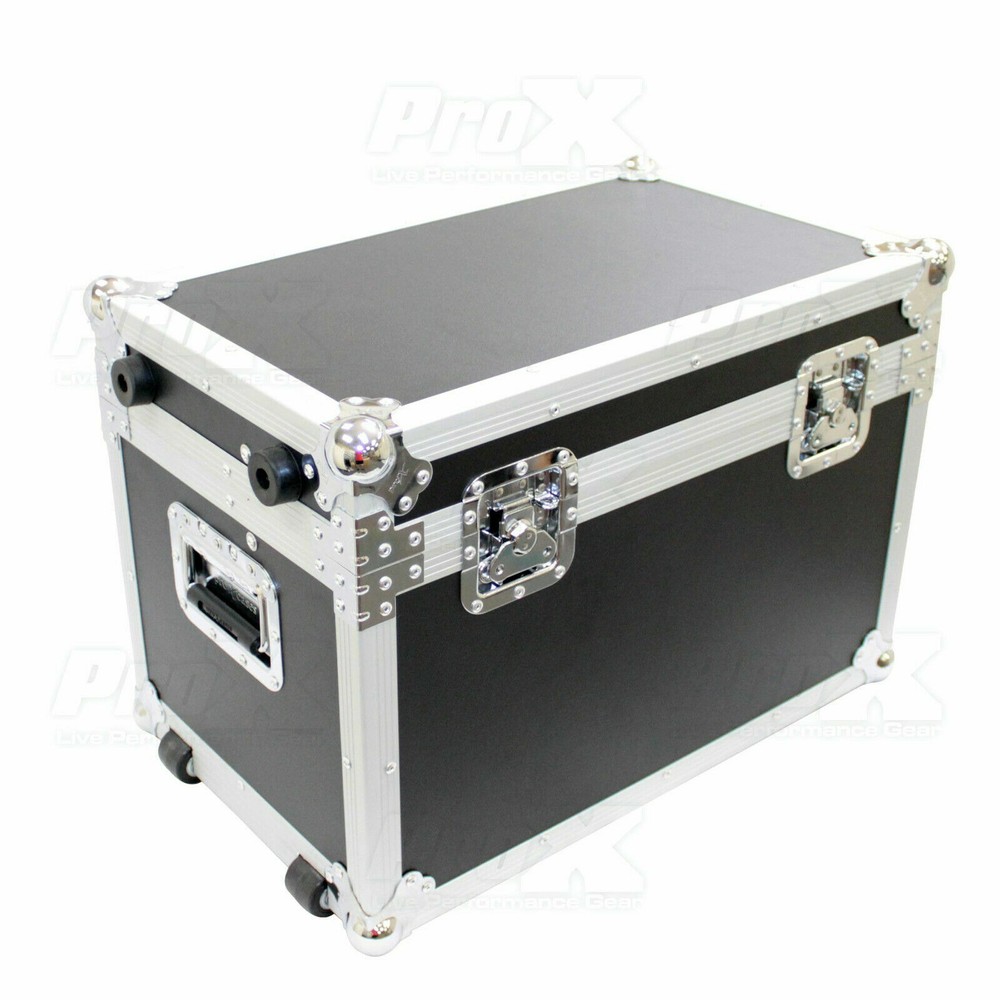 Prox Utility Multipurpose Small DJ Trunk Road Case w/ Foam Lined Wheels & Handle
