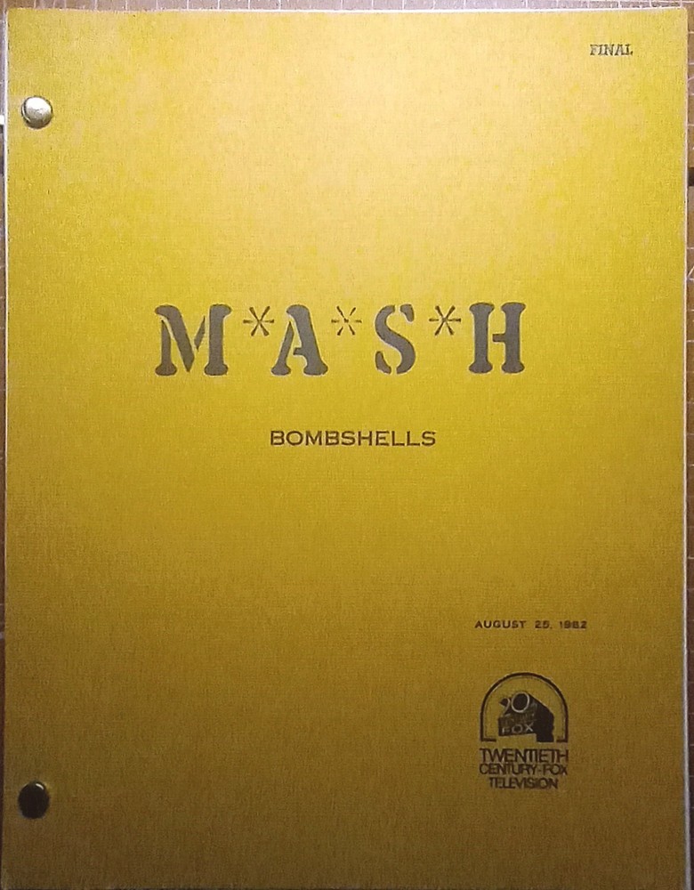M*A*S*H / Dan Wilcox 1982 TV Script, Marilyn Monroe Rumor Episode "Bombshells"
