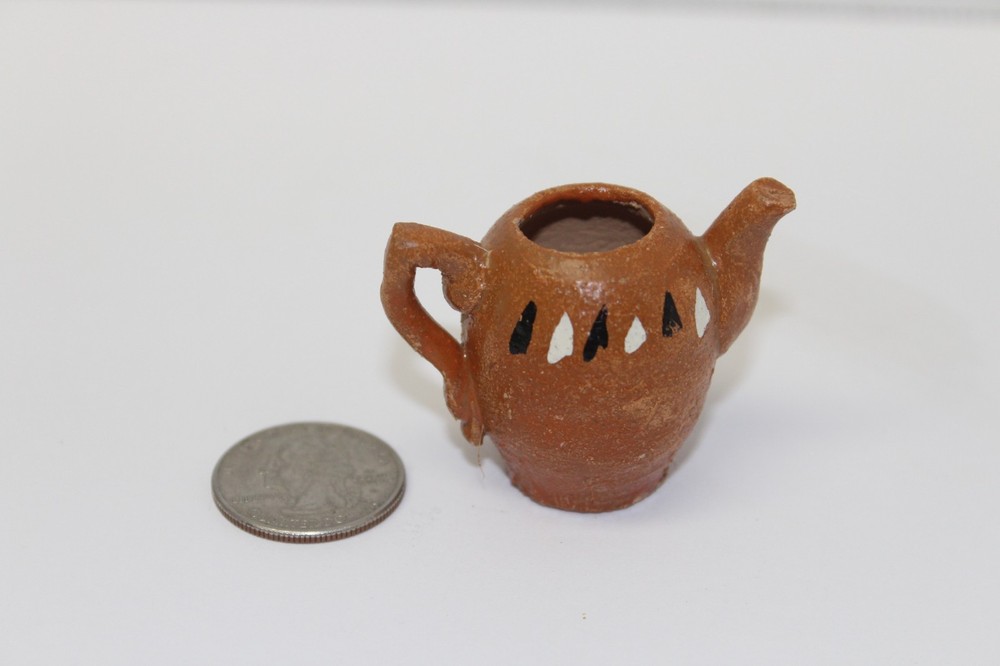 2 Piece Small Handpainted Clay Tea Set