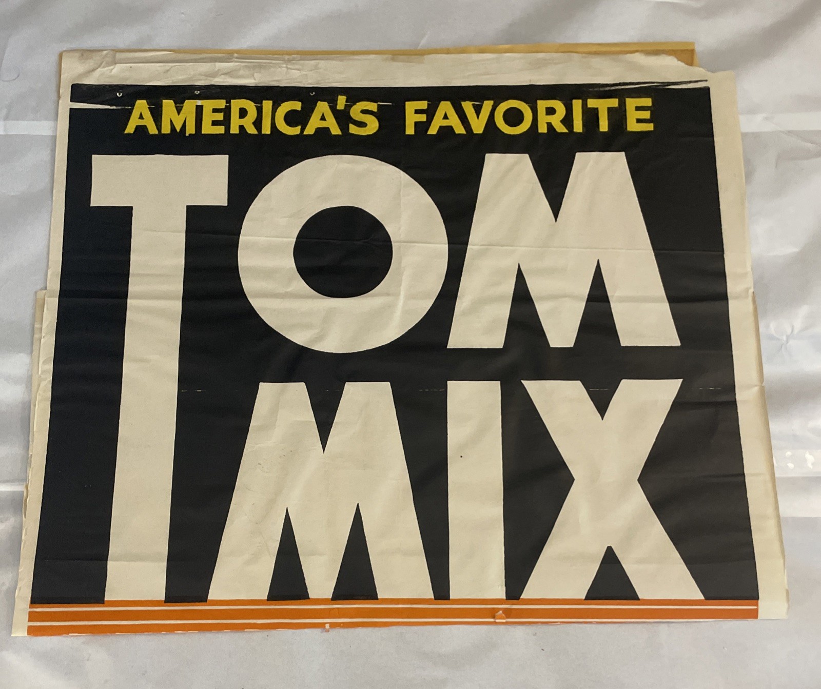 Vintage 35.5x21 Inch Tom Mix Circus Poster “Tony” The Wonder Horse Knoxville Ten