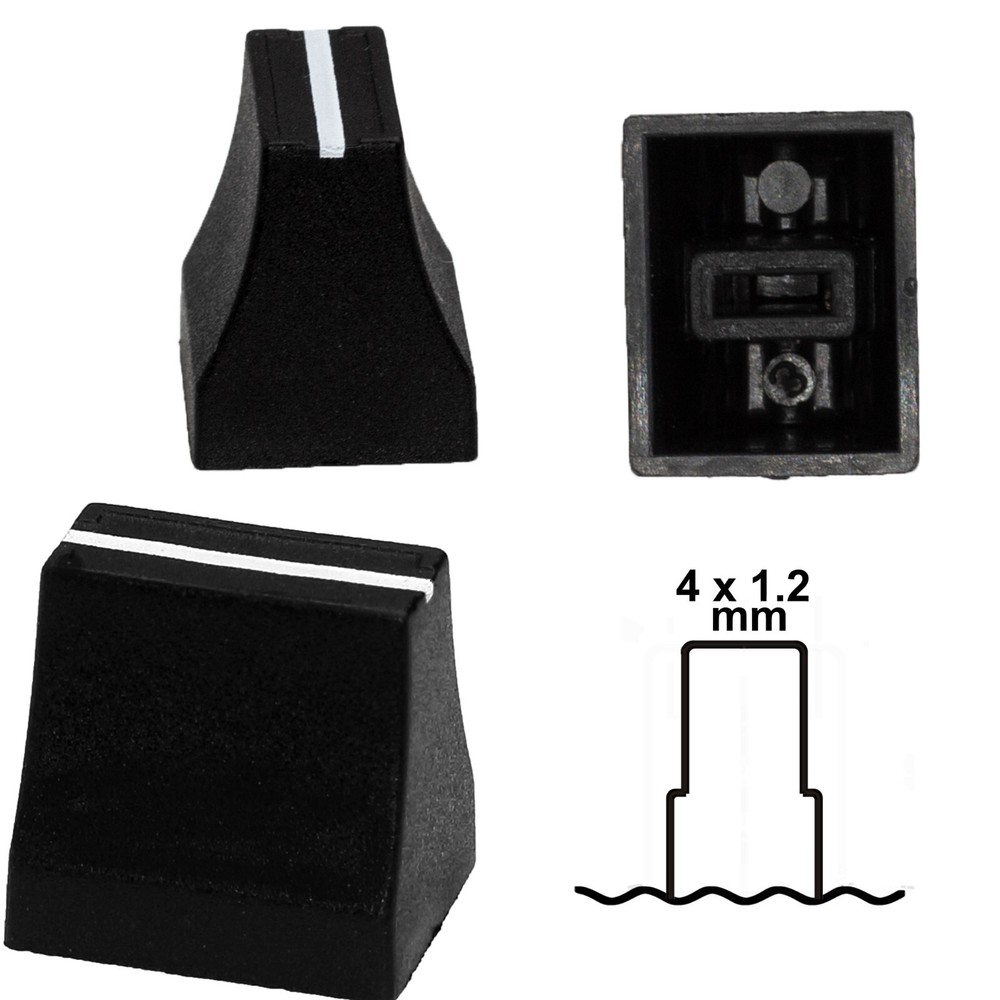SIFAM 10 slide potentiometer FADER KNOB cap BLACK 12.5x10mm replacement knobs