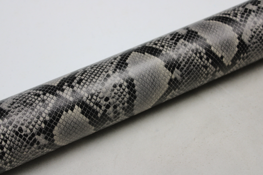 Gray PYTHON PRINTED LEATHER: Genuine Leather 2.5-3 oz. - Perfect for Handbags an