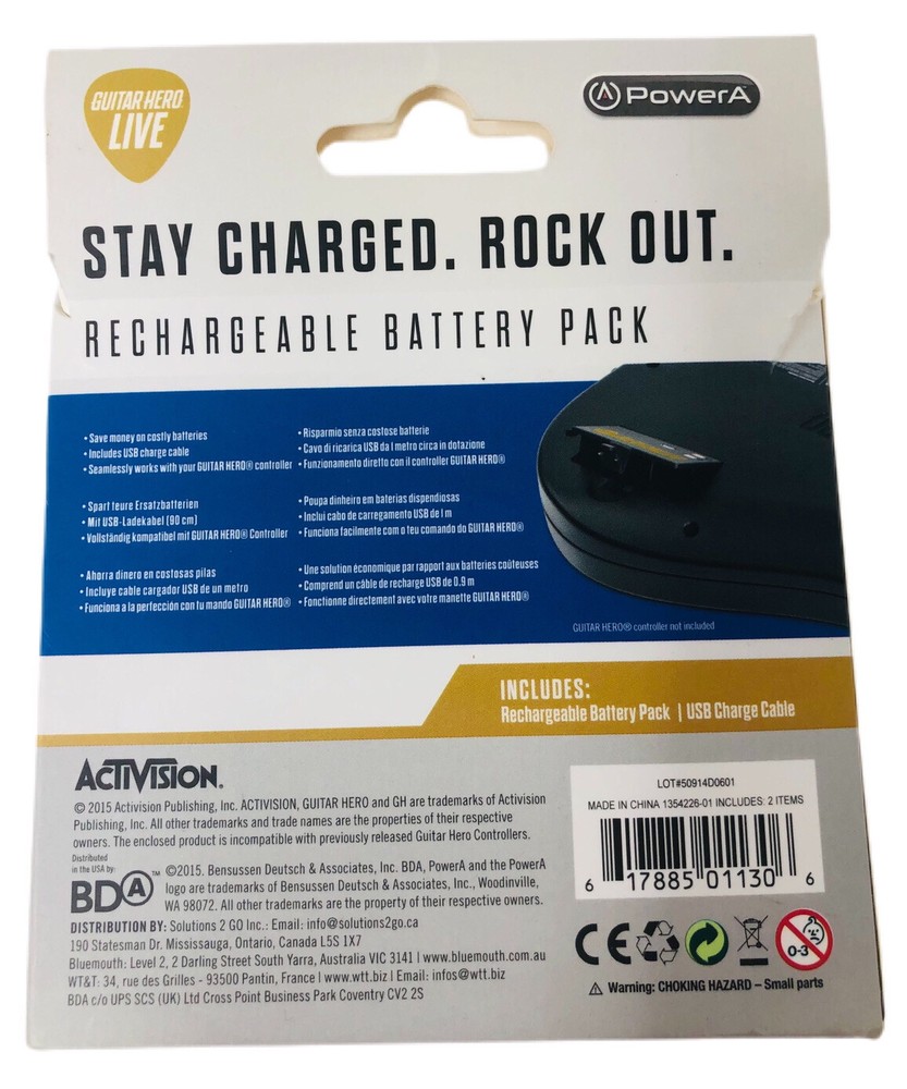 Activision Guitar Hero Live Rechargeable Battery Pack Replacement