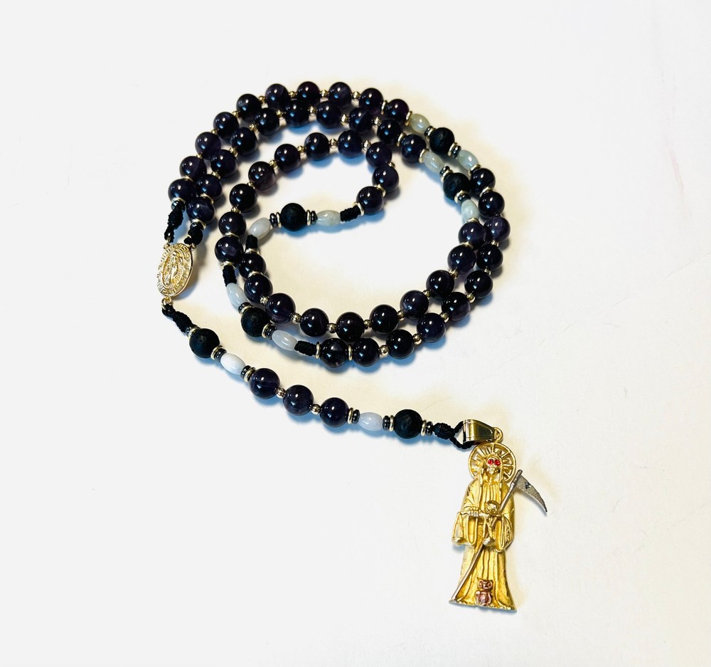 Violet Amethyst Holy Death Rosary