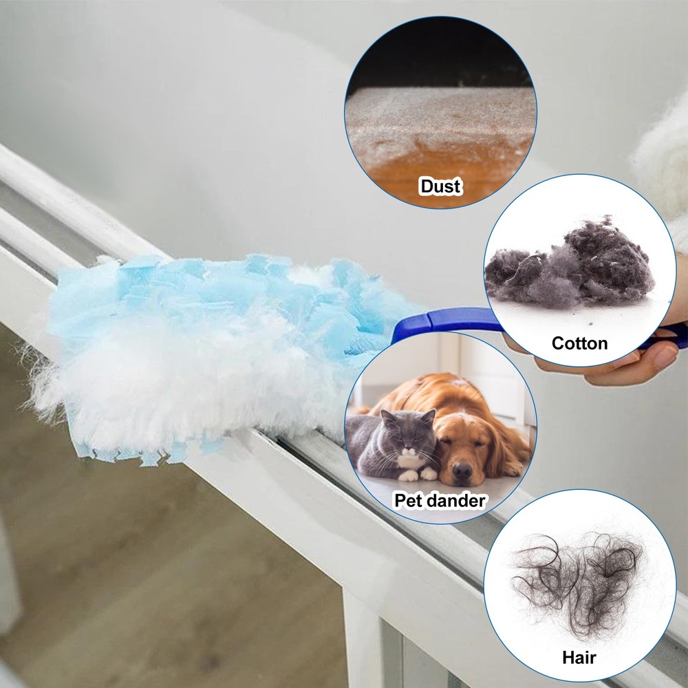 30PCS Electrostatic Duster Refills Disposable Compatible with 2 Handles for Home