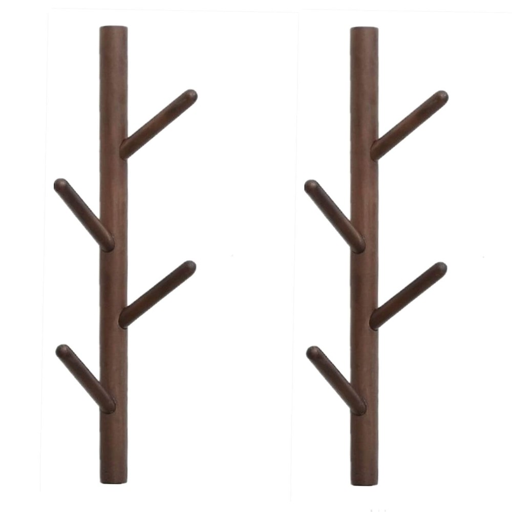 Coat Rack 2 pack-Wall Mounted Hat Rack Coat Hooks-Sturdy Wooden Coat Rack Sta...