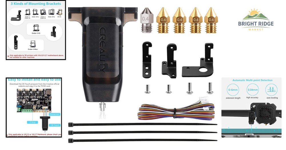 Auto Bed Leveling Sensor Kit for 3D Printers with Metal Push Pin Compatibility