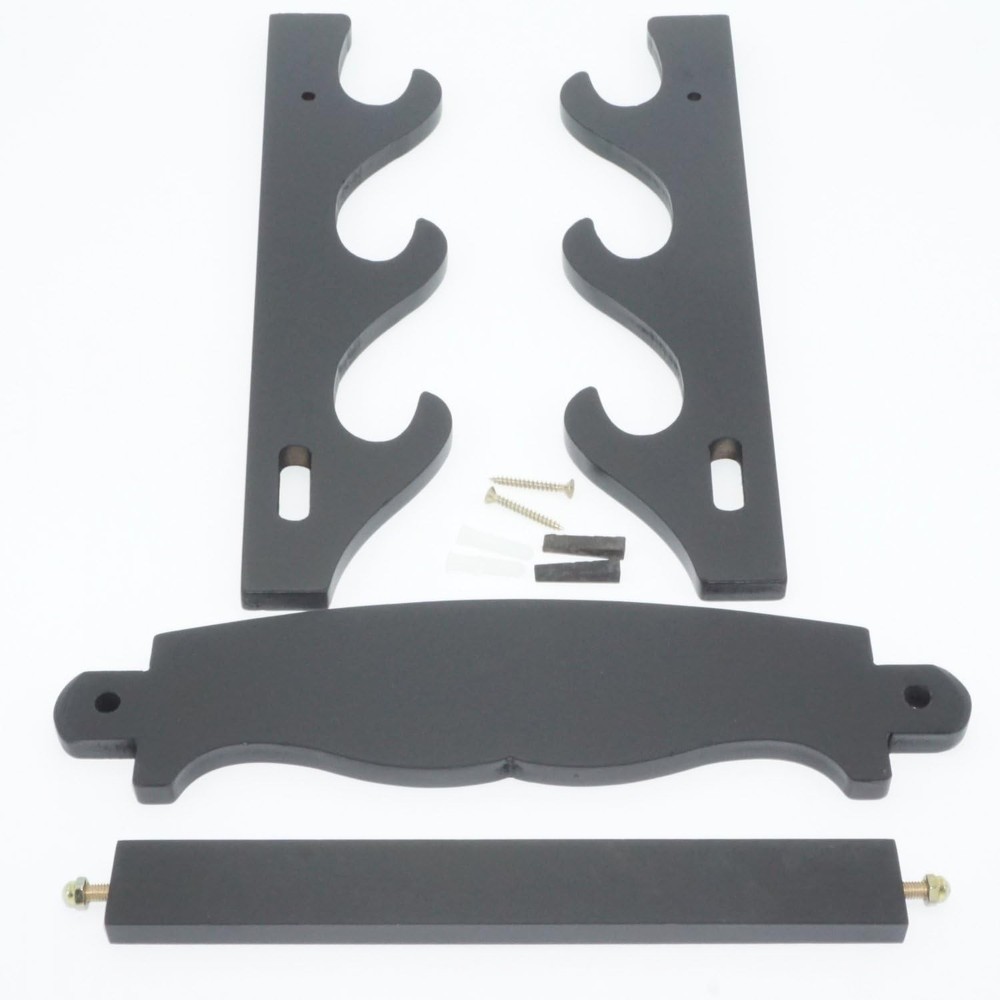 Sturdy Black Wood Samurai Sword Display Stand - 3 Layer Wall Mount Rack