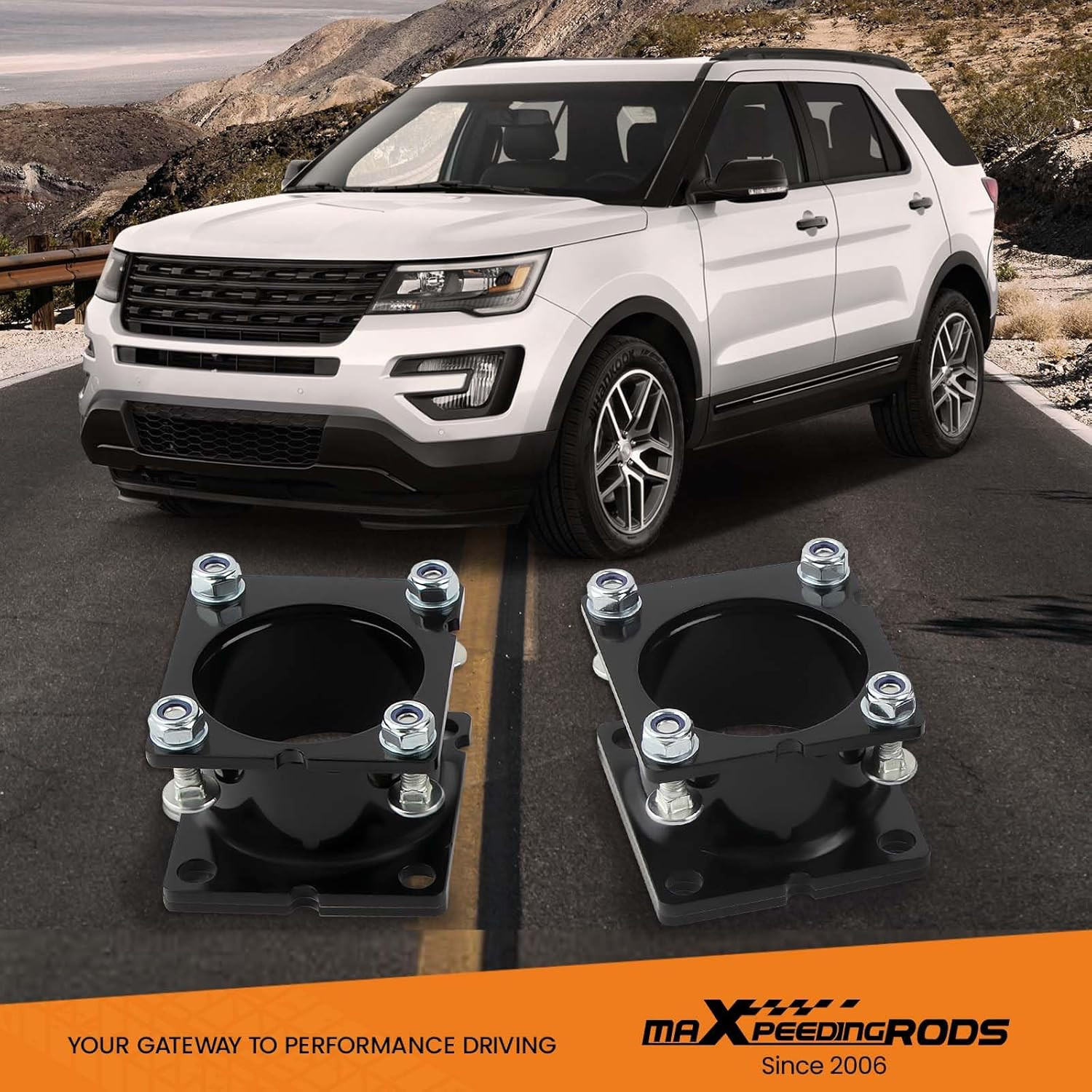 2.5in Front 1.25in Rear Lift Kit for Ford Explorer 2WD 4WD 2011-2019 Black