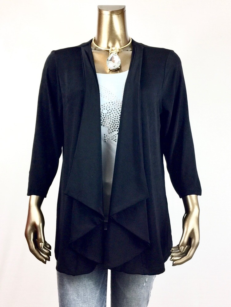 CHICO'S $106 NWT BLACK CLASSIC JACKET SIZE 1 (M)