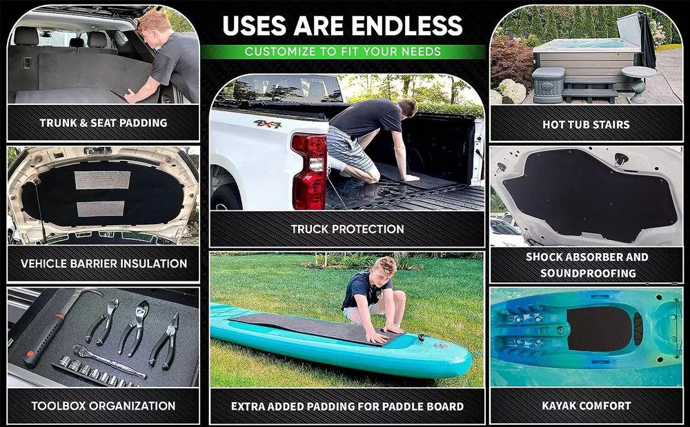 59"x12" 4/5" Thickness Adhesive Backed Foam Rubber Sheet Padding Insulation Pad