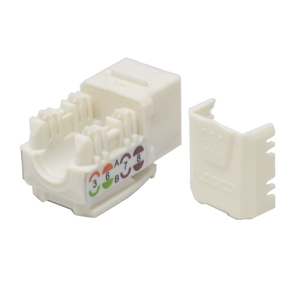 Keystone Jack Cat5e White Network Ethernet 110 Punchdown 8P8C