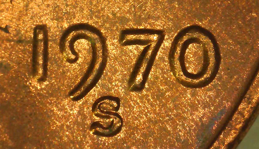 1970 S LD Lincoln Cent BU Mostly Red- Spike Head- Unlisted?