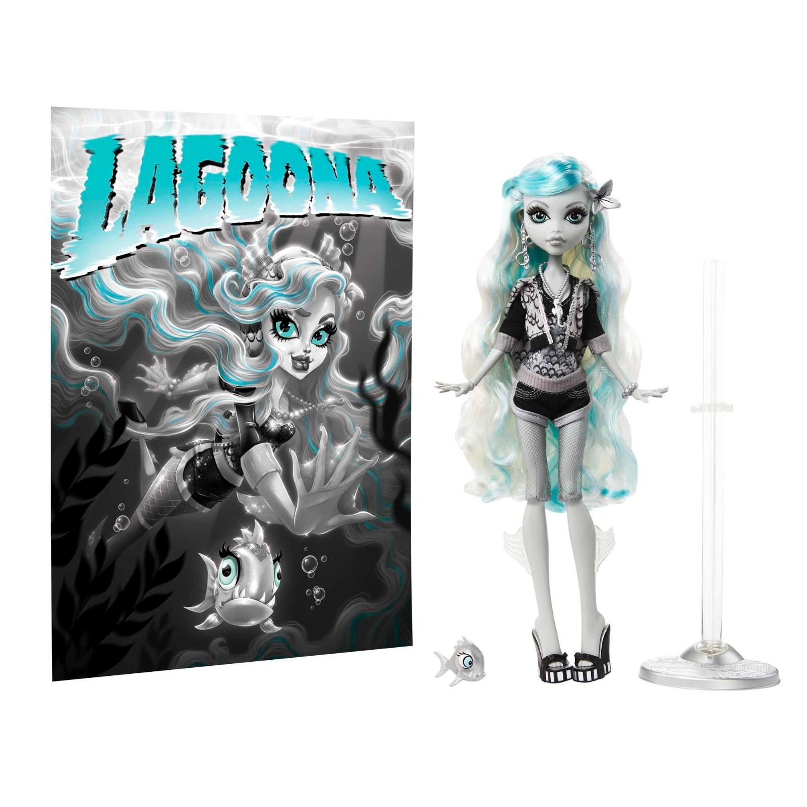 Monster High Reel Drama Black and White Lagoona Blue Doll 2025 NEW READ DESC