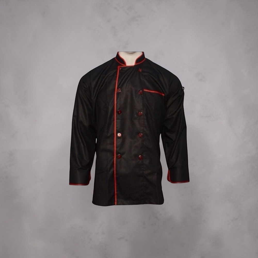 Custom Chef Coat: Print Black Culinary Jacket (S-XL)