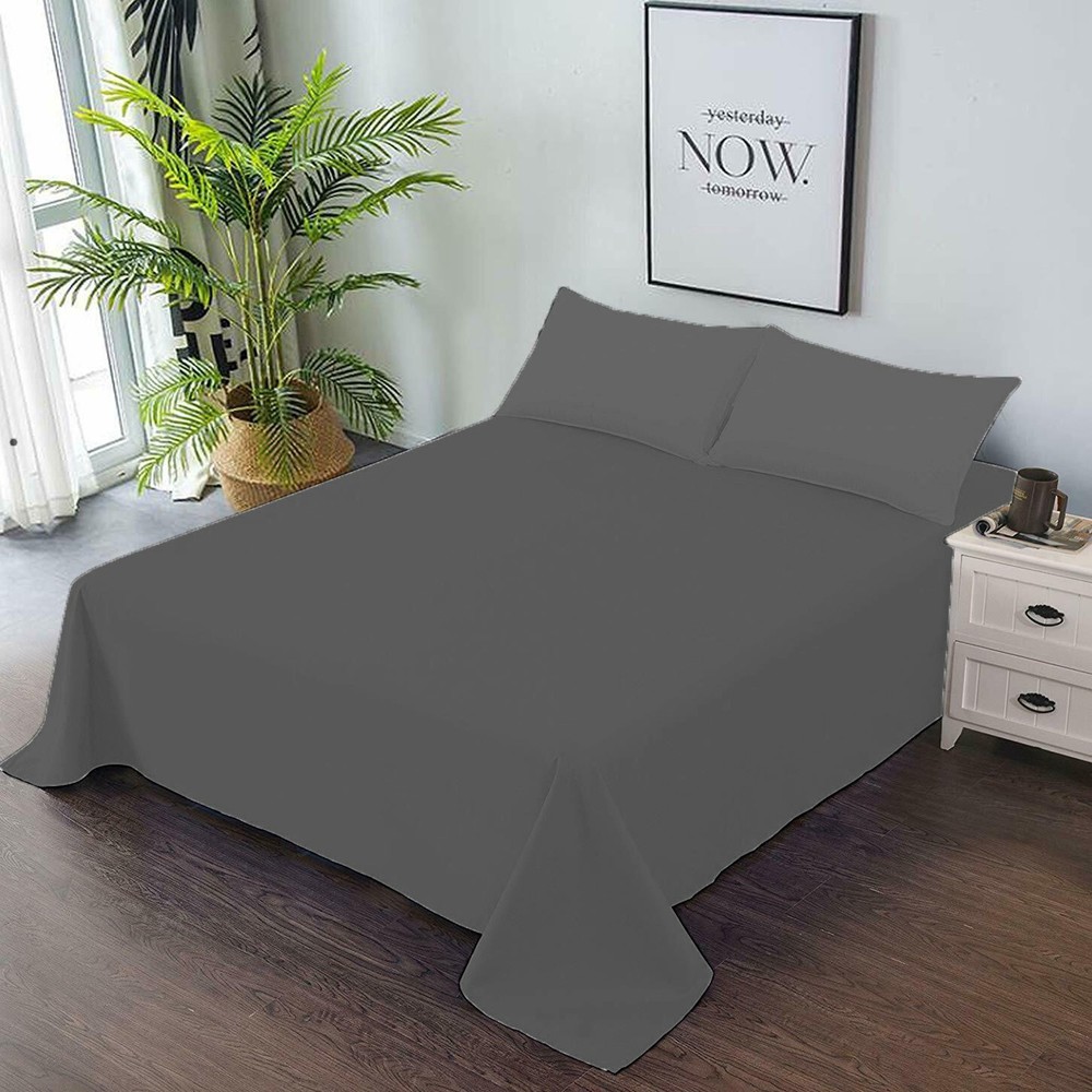 Lovely Solid Gray Bedding Collection 1000/1200 TC 100% Cotton