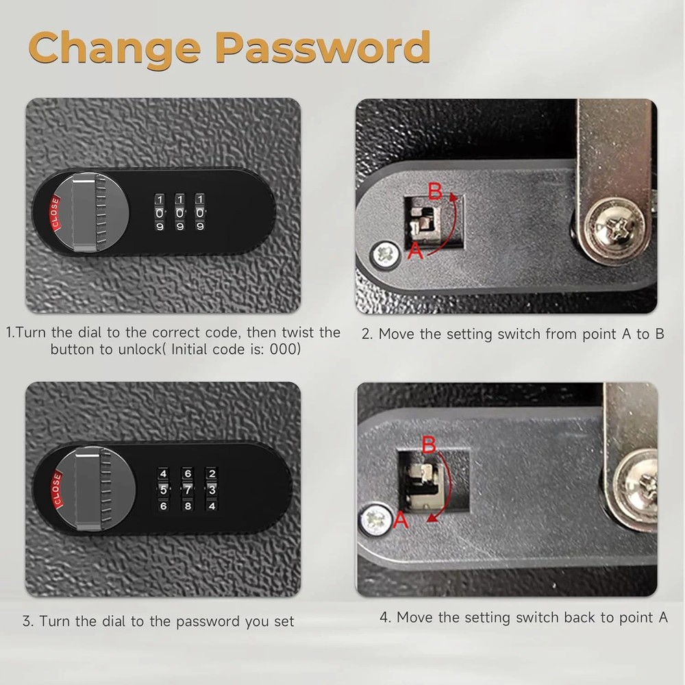 16 Key Lock Box Wall Mount, Smart Key Cabinet, use One Time Password,Fixed Code,