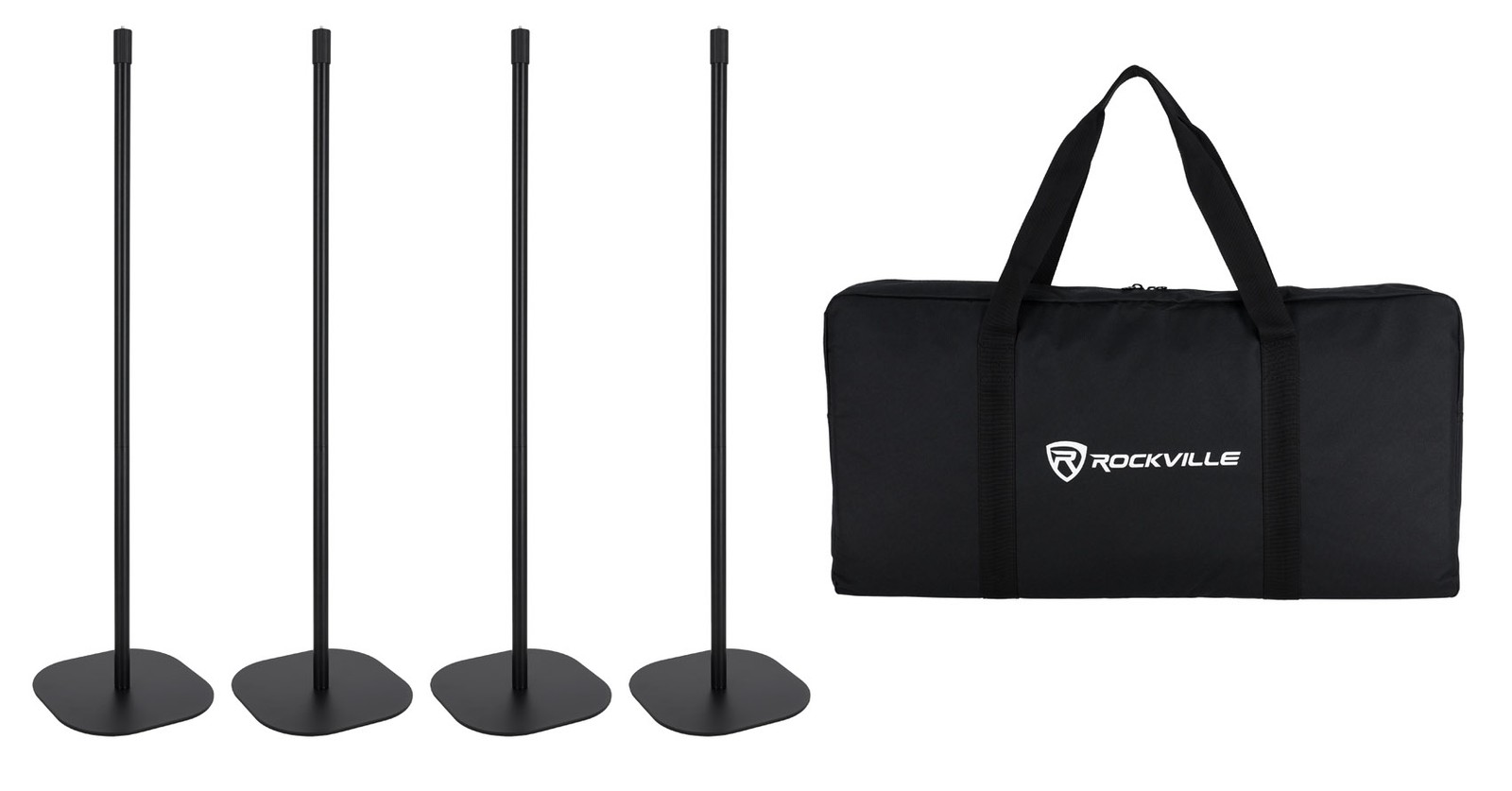 Rockville SABER STAND X4 BLACK Stands for Rock Saber Lights+Travel Bag (4 PACK)