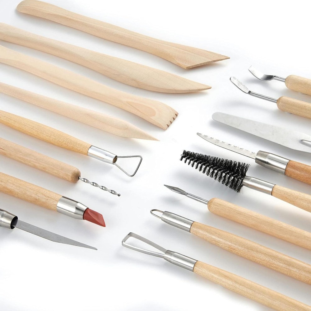 44-Piece Pottery Tools Set with Carrying Case
