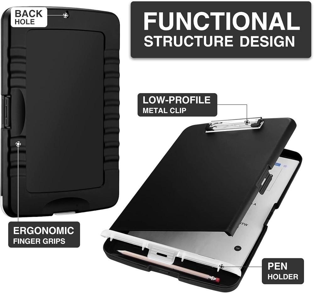 Professional High-Capacity Clipboard with Cleanable Surface & Pen Holder