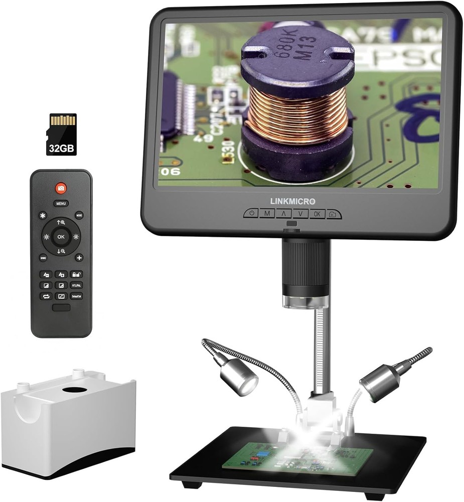 LM210 10.1'' LCD Coin Digital Microscope Full View for Error Coins, Soldering Mi