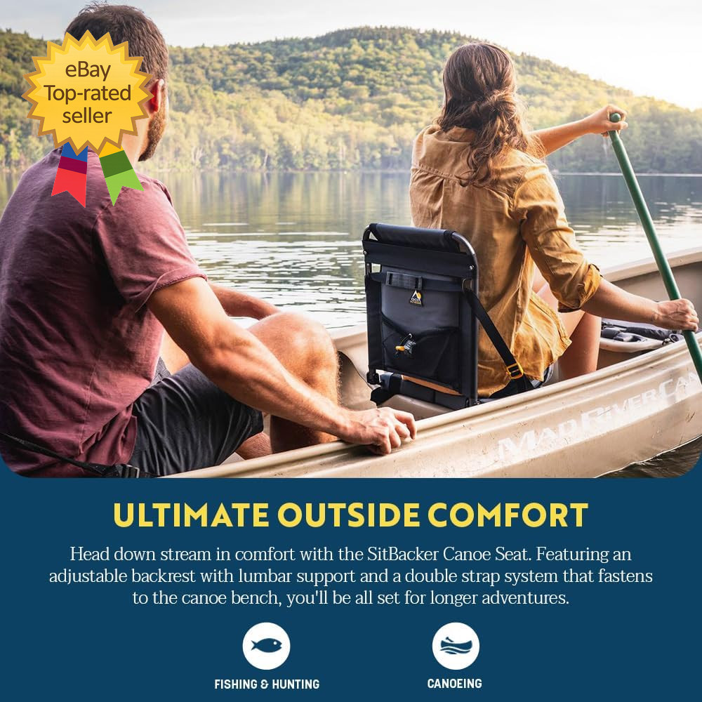SitBacker Adjustable Canoe Seat with Back Support