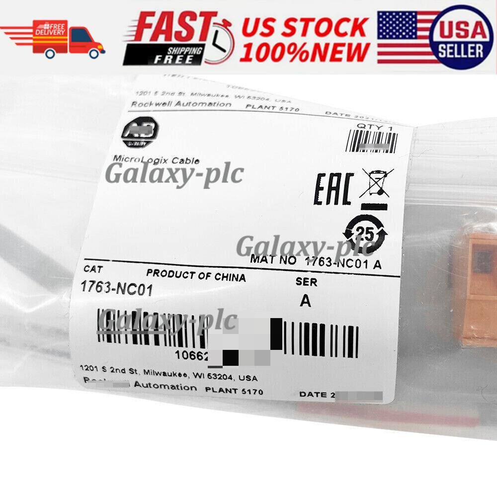 New AB 1763-NC01 MicroLogix DH-485 Comm Cable Surplus SEALED US