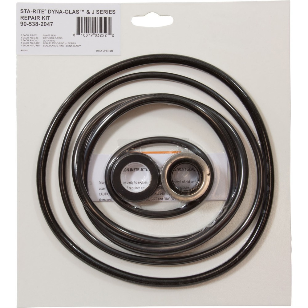 Pump O-Ring Kit, Generic Sta-Rite Dyna-Glas/J Series, w/Seal :