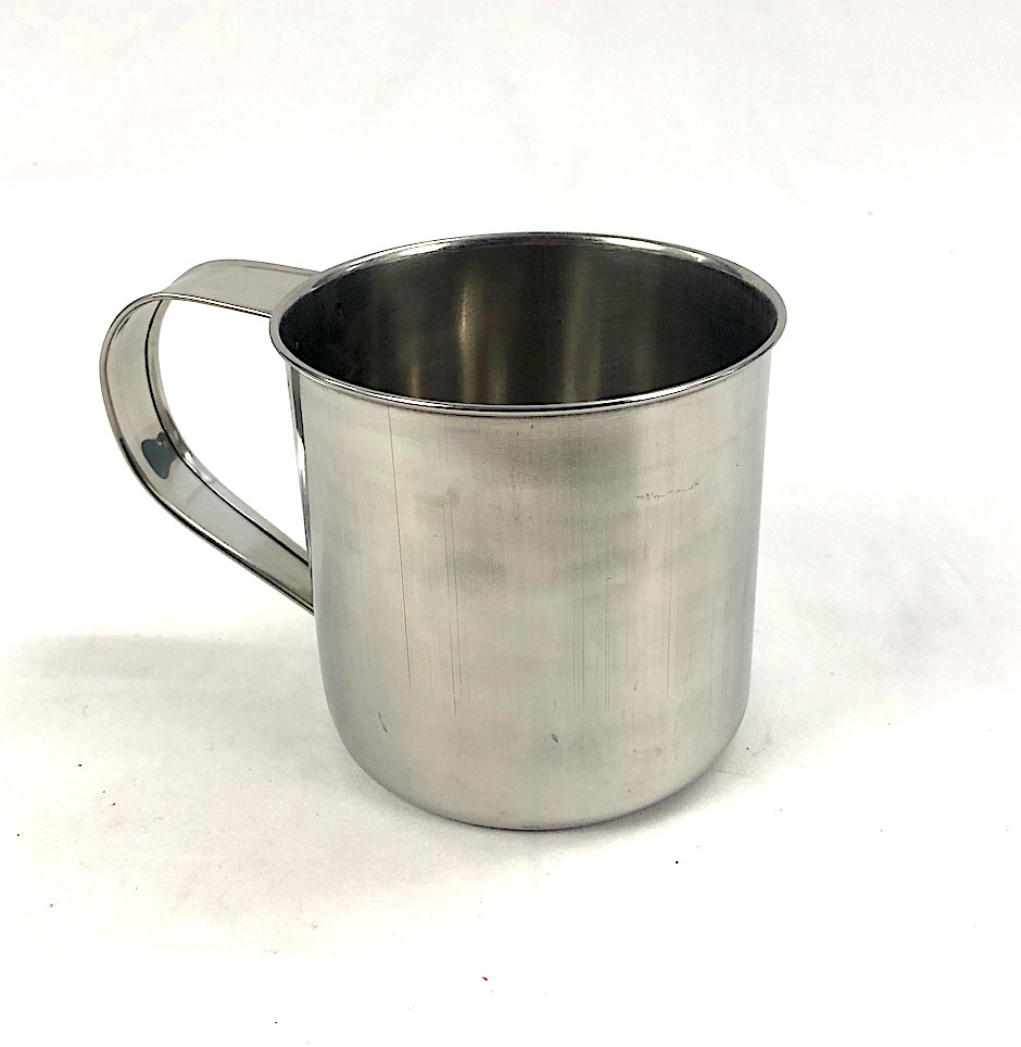 Large Stainless "Tin" Cup - Single Piece Bottom