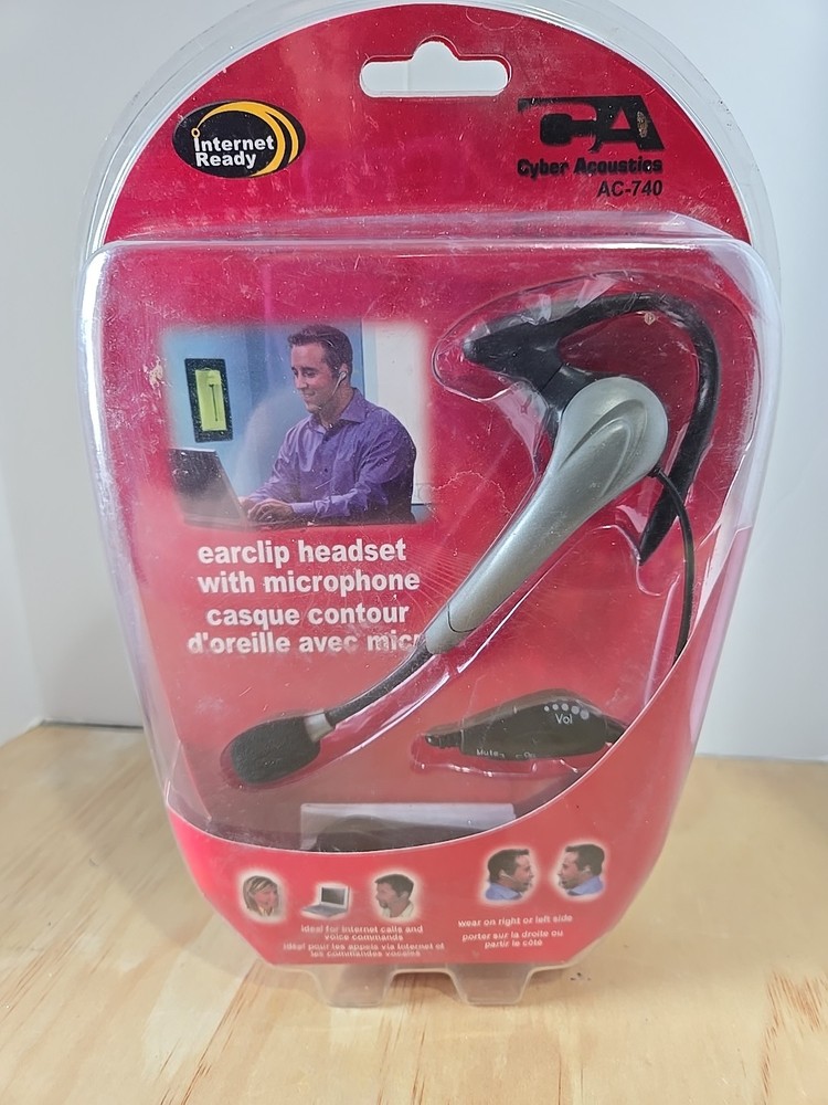 Cyber Acoustic AC-740 Hook Around-the-Ear Single Headset for Laptop Computer PC