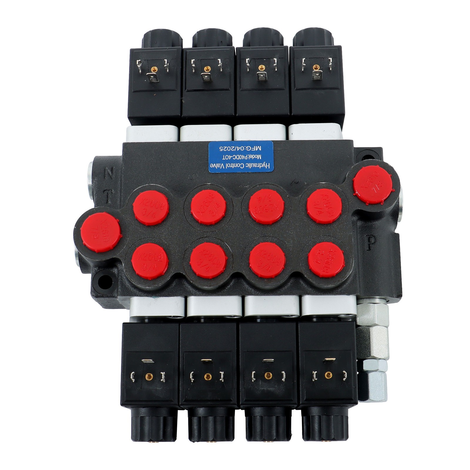 Heavy Duty 4 Spool Hydraulic Control Valve 12V DC 13 GPM 3600 PSI