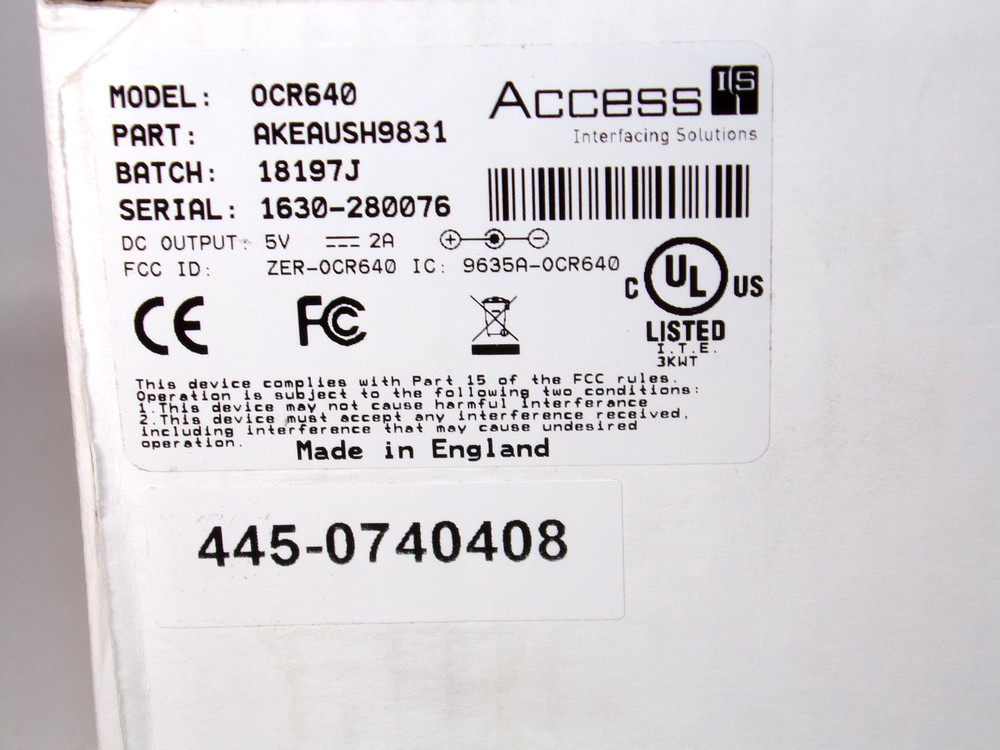 Access-IS OCR640 Optical ID, Passport, Full Page Document, Reader AKEAUSH9831