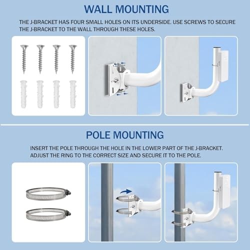 2 Pack Universal Wireless Bridge Bracket Mount, J Pole and Wall-Mounted