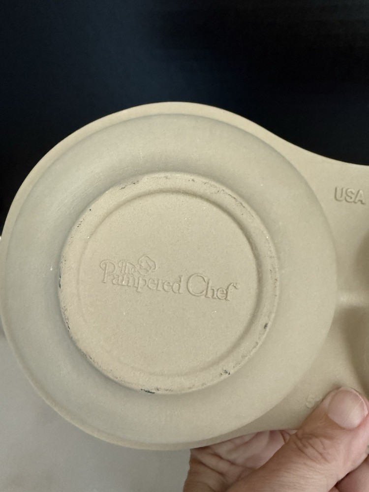 PAMPERED CHEF Double Microwave Egg Cooker Stoneware #5132 RETIRED
