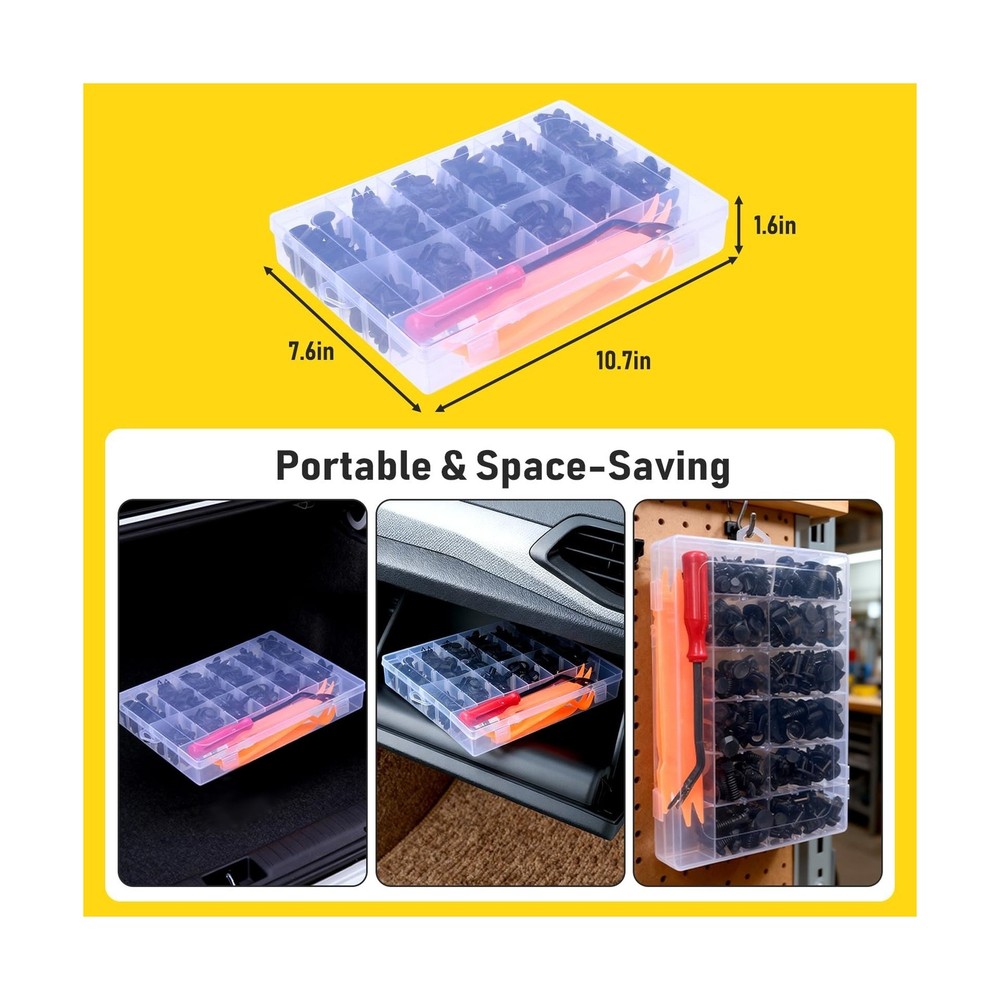 2Sets 260PCS Car Bumper Retainer Clips Kit - Auto Plastic Rivets & Push Faste...