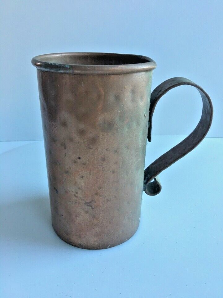 ARTS & CRAFTS ERA SOLID COPPER LARGE MUG