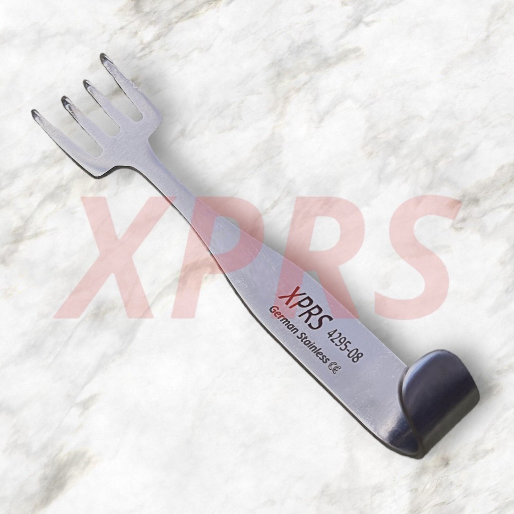 Freeman Facelift Retractor, 4", Offset 4-Sharp Prongs, .75" Wide, Prem. German