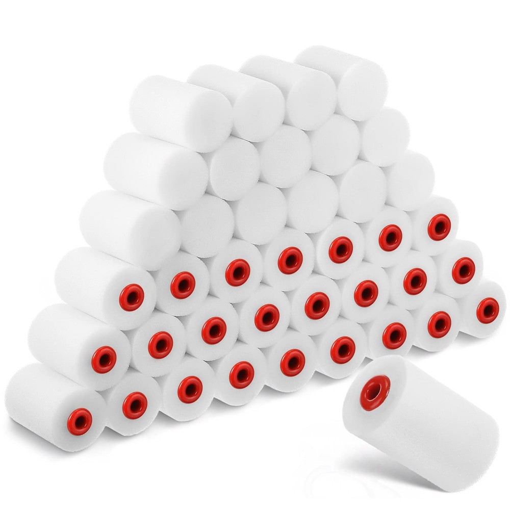 40 Pcs 2 Inch Mini Paint Roller Foam Covers Small High Density...