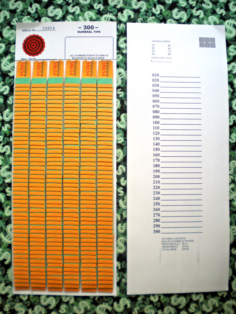 ( 4 Lot ) 300 Singles REGULAR "NOT Sure" TIP BOARD {010-300} Pull Tab Jar Ticket
