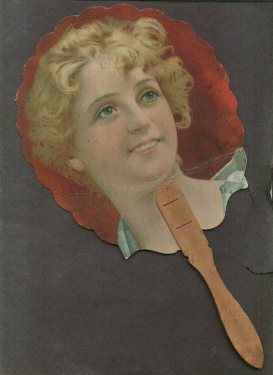 Lowry's Drug Store Crushed Fruit Soda advertising fan ca 1910