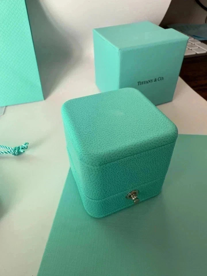 Tiffany & Co Engagement Ring Box + Outer Box Pouch with Certificate Folder Bag