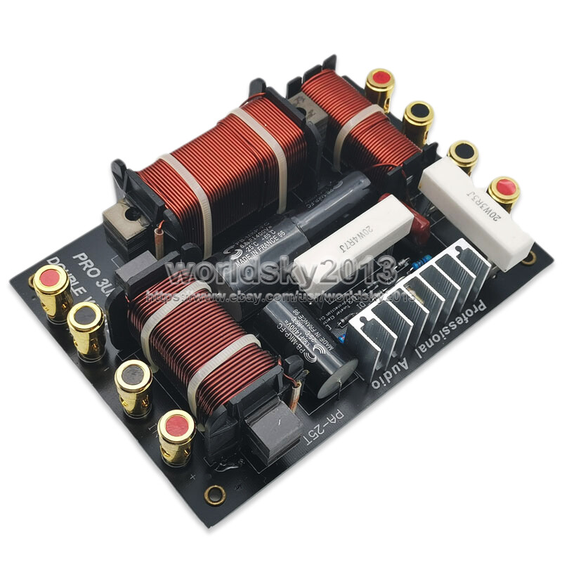 1pcs Double Woofer 800W 2 Way 3 Unit Speaker Frequency Divider Crossover Filters