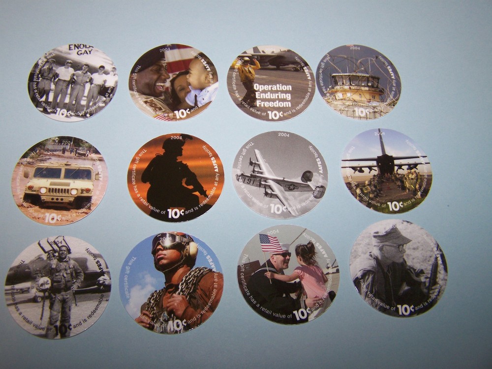 5th  Print About Uncir. 10 Cent  Set of AAFES  Pogs
