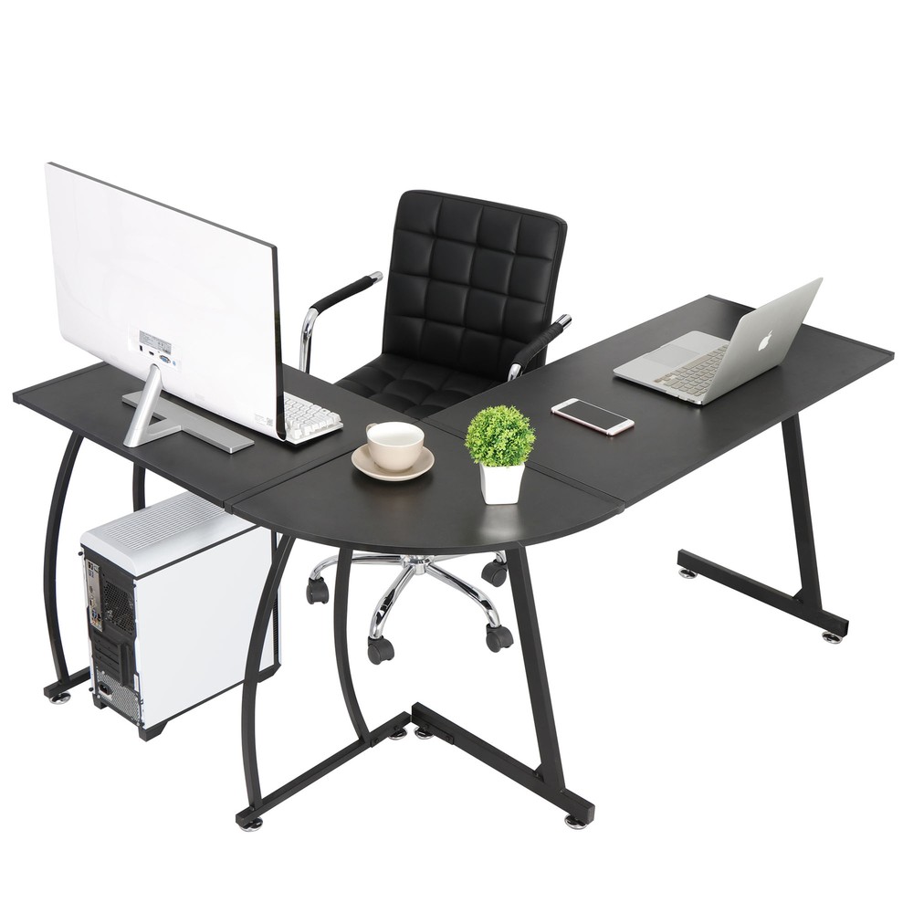 58" L-Shaped Corner Computer Home Desk PC Laptop Study Table Workstation