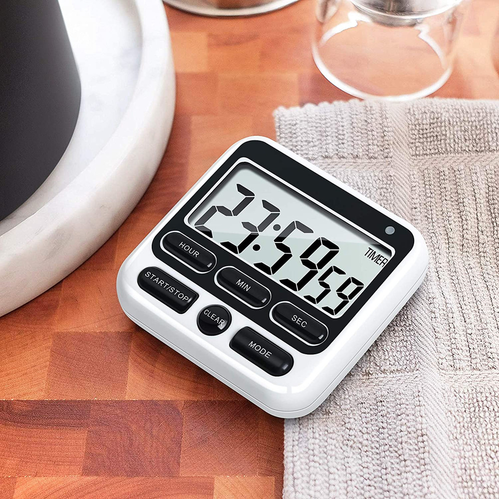 KTKUDY Digital Kitchen Timer with Mute/Loud Alarm Switch On/Off Switch, 24 Hour