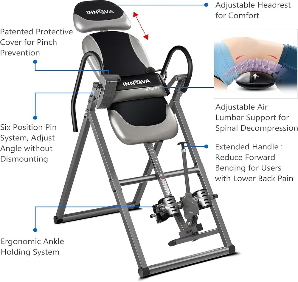 Innova Deluxe Inversion Table with Air Lumbar Support - Essential Back Relief