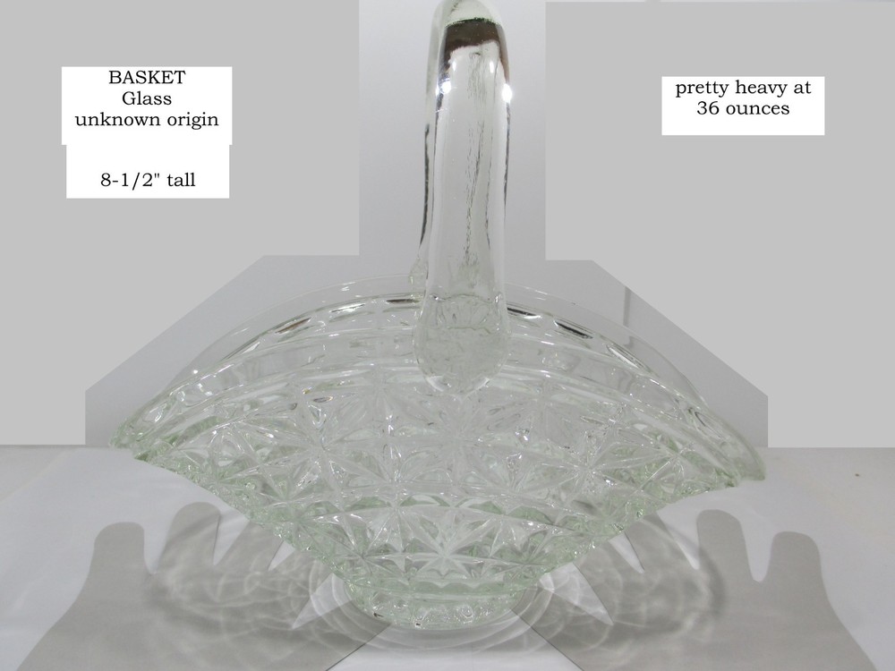 Clear thick glass basket shape planter, heavy