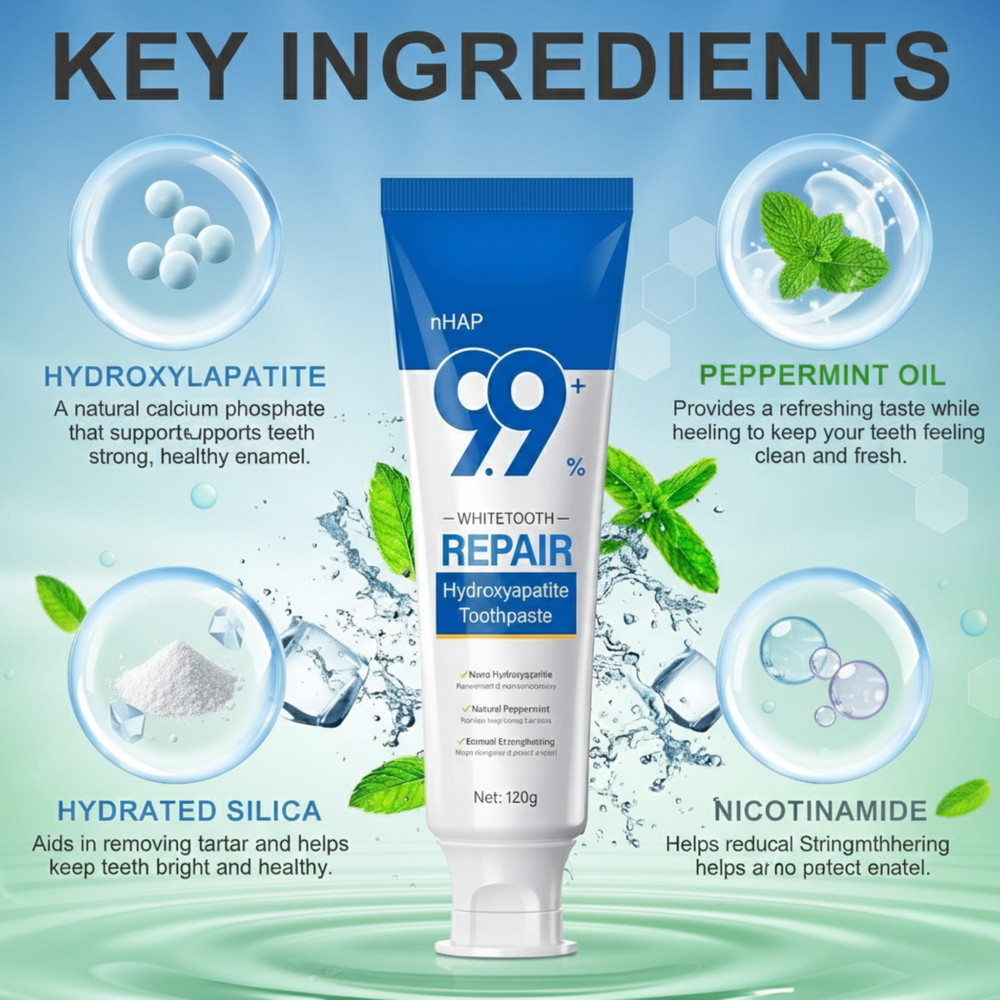 9.9% Hydroxyapatite Toothpaste, 4.23 Oz Nano Hydroxyapatite Toothpaste for Ename