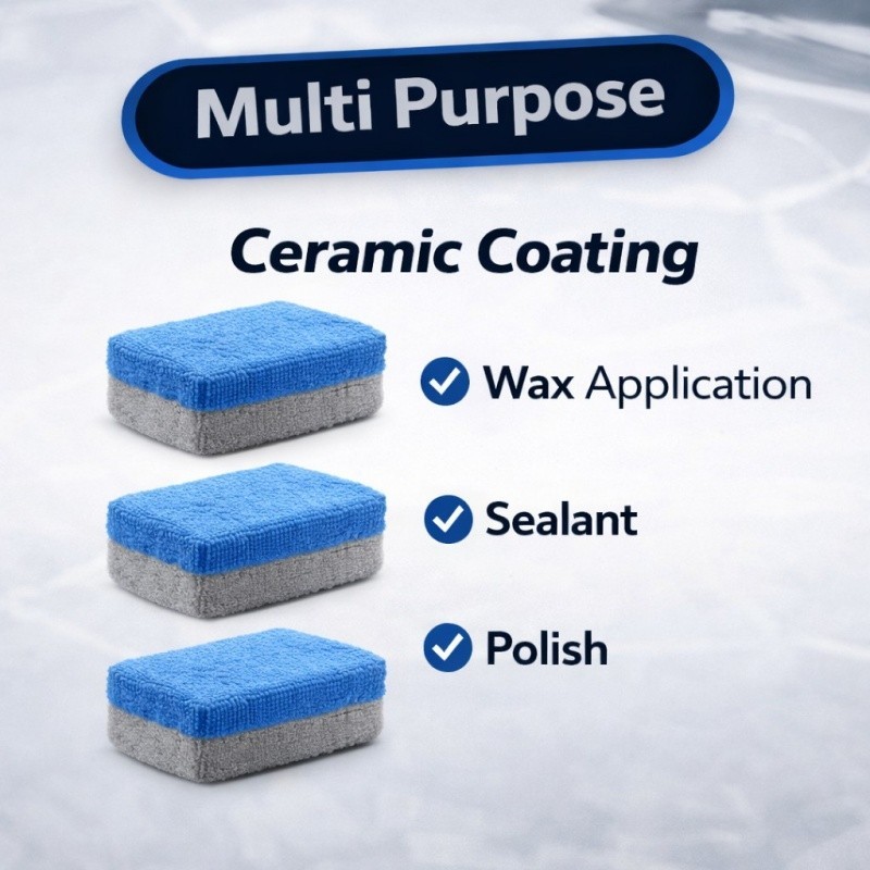 Ceramic Coating Applicator Pad 2 Pack Microfiber Sponge Car Detailing