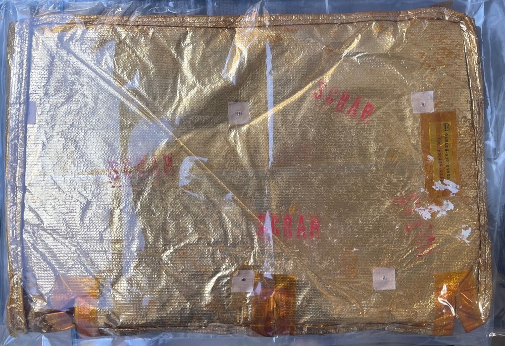 SPACE SHUTTLE PROGRAM OBSOLETE STAMPED SCRAP LARGE 16 x 22 KAPTON TCS BLANKET